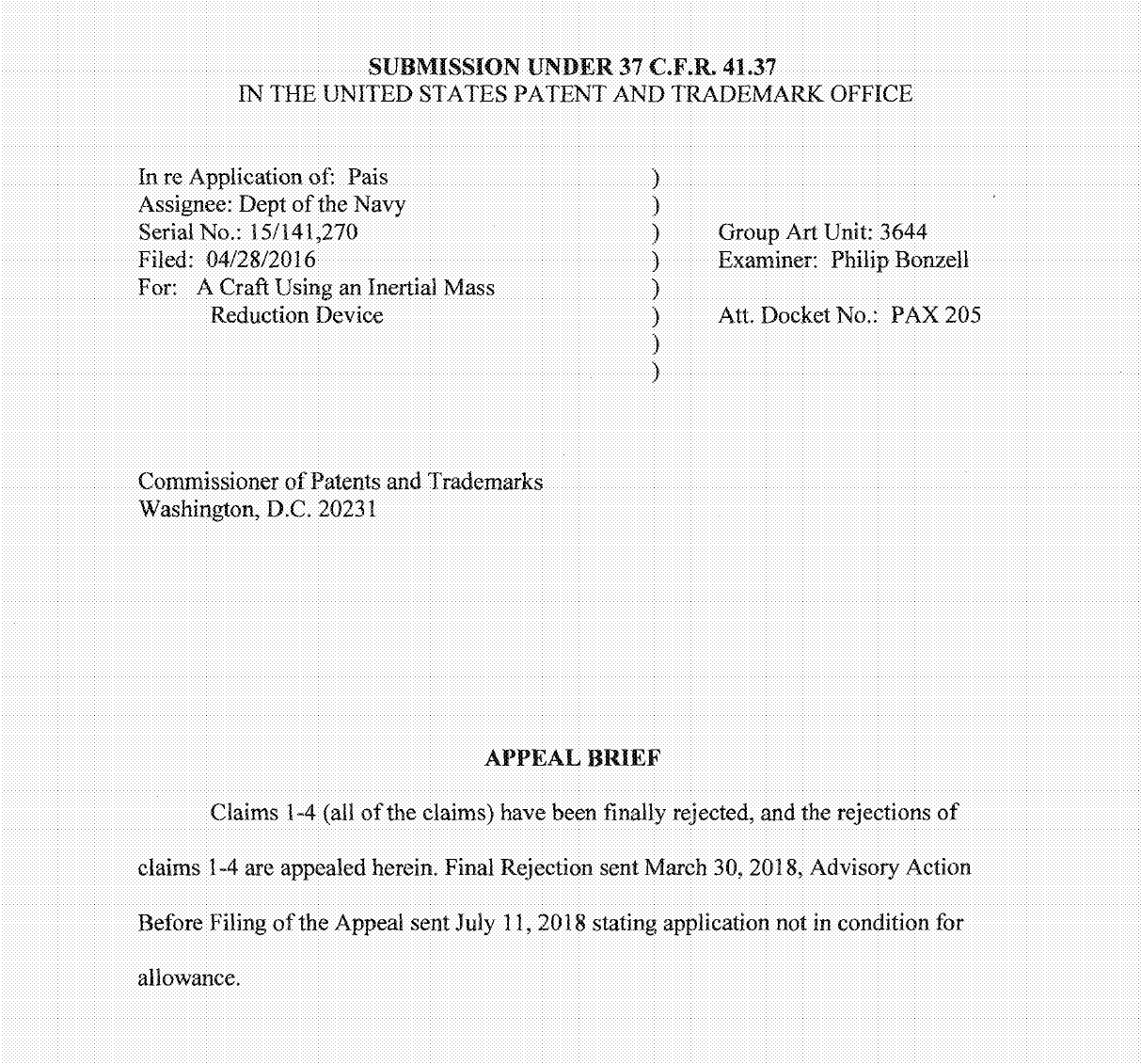 USPTO Final Rejection