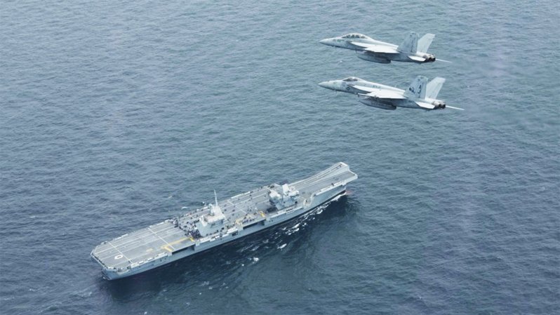 Royal Navy’s New Supercarrier Trains Alongside Its US Counterpart For The First Time