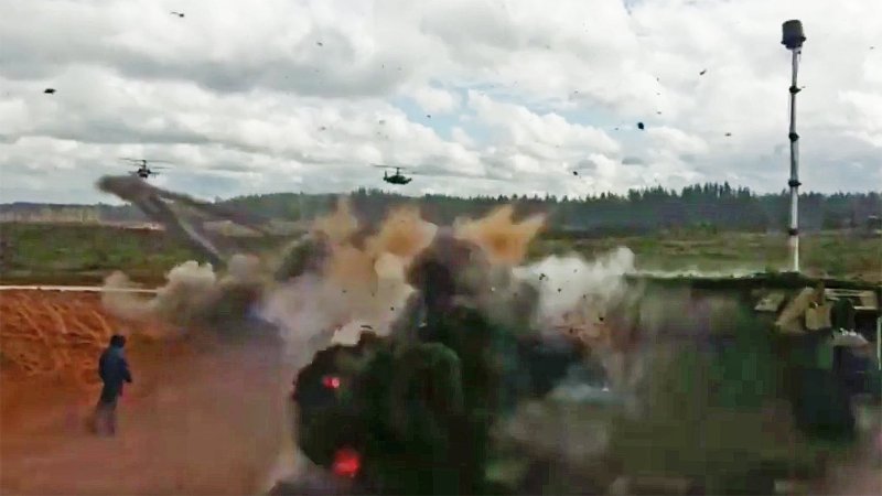 Watch This Russian KA-52 Attack Chopper Accidentally Fire Rockets at Exercise Observers