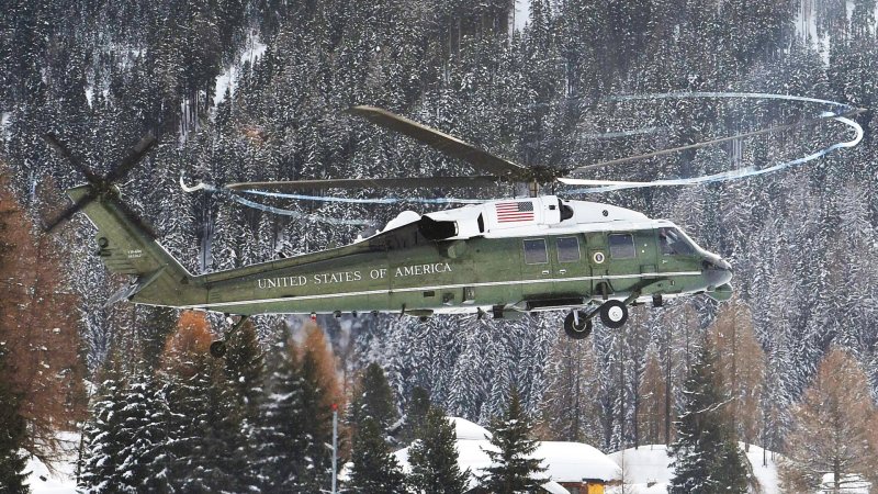 Celebrate President’s Day By Watching Marine One Land In The Snow Covered Swiss Alps