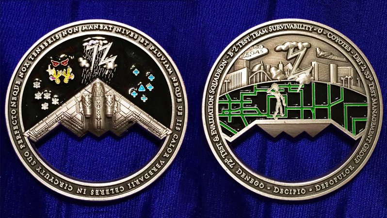 This Elite B-2 Stealth Bomber Test Unit’s Challenge Coin May Be The Coolest Ever