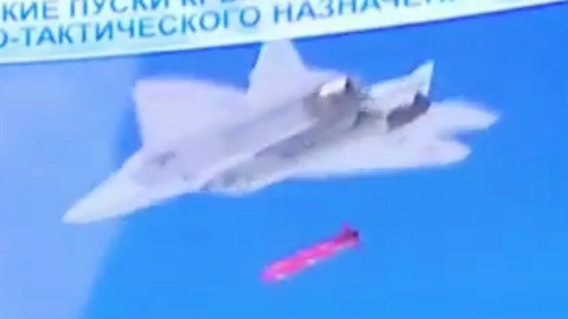 Russia’s Su-57 Fighter Launches A New Cruise Missile From Its Weapons Bay