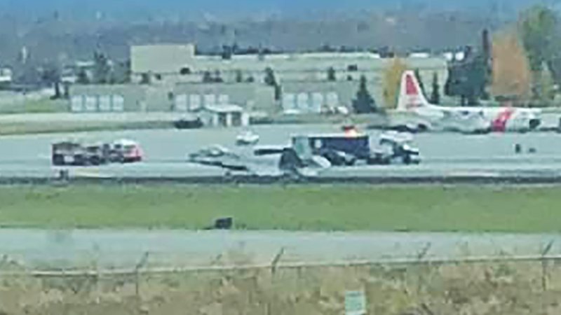 F-22 Raptor Came To A Rest On Its Side After Making Emergency Landing In Alaska