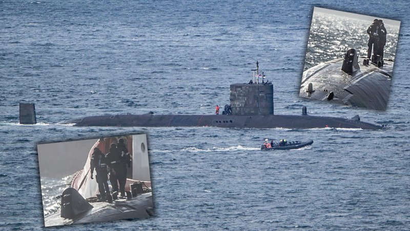 Royal Navy Sub Appears In Gibraltar Equipped With A Wake Detection System