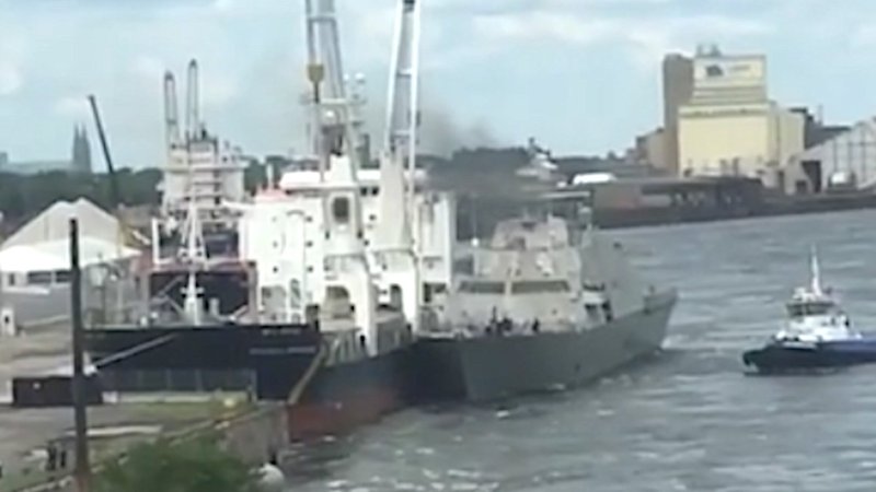 Navy’s Newest Littoral Combat Ship Damaged After Smacking Into A Moored Ship In Canada