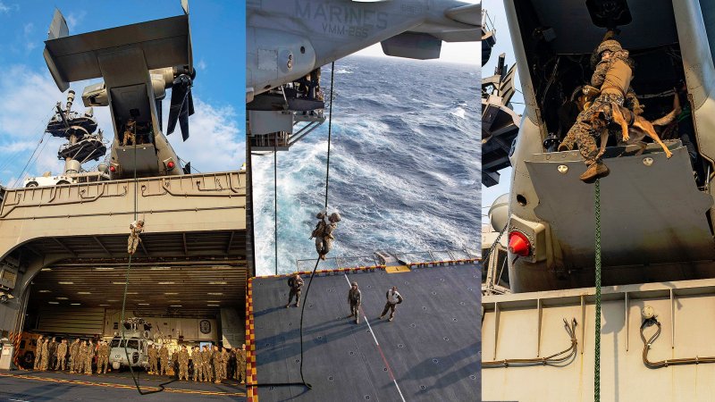 MV-22 Osprey Rear Ramps And Carrier Aircraft Elevators Make For Great Fast Rope Training