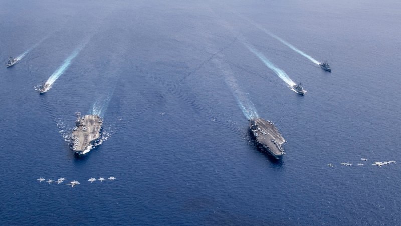 Here Are Photos Of Two U.S. Navy Carriers In The South China Sea For First Time In Six Years (Updated)