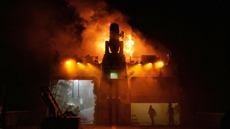 Check Out These Dramatic Photos Of The Recent Fire Aboard Coast Guard Cutter Waesche