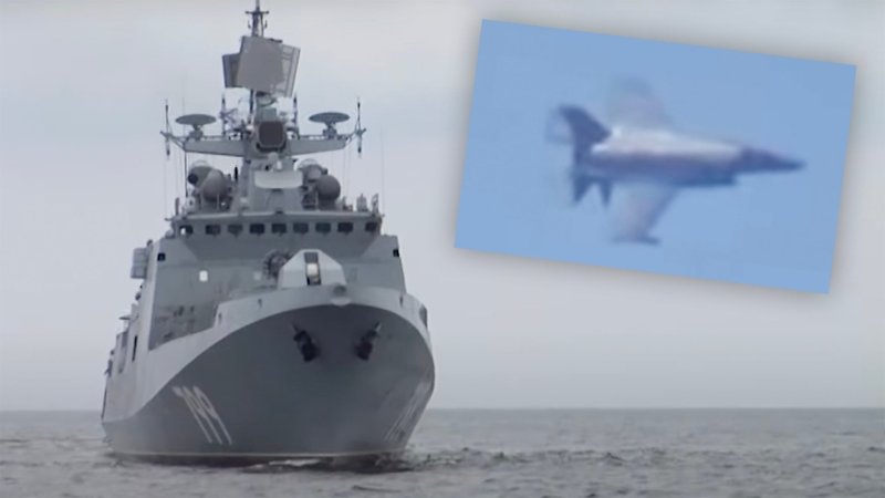 F-35B From British Carrier Flies Over Russian Forces Training To Sink Enemy Warships