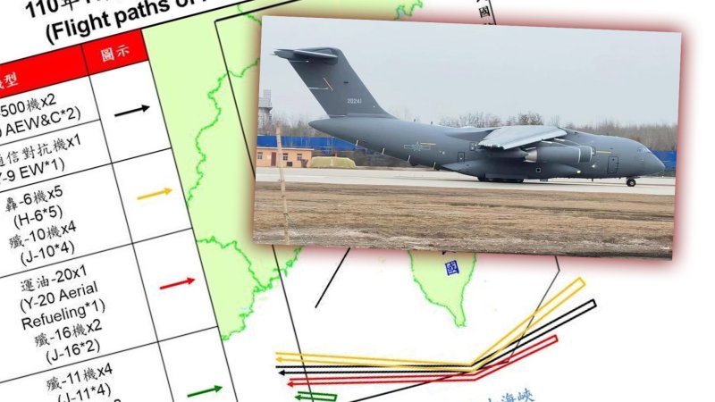 China’s New Y-20U Tanker Joined Dozens Of Other Warplanes Flying Near Taiwan