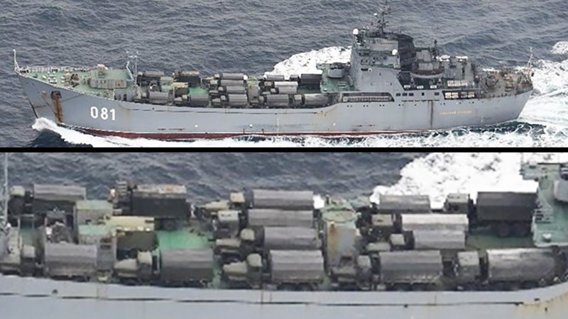 Japan Spotted Loaded-Up Russian Amphibious Warships That May Be Headed To Ukraine